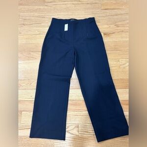 High-Rise Navy Trousers